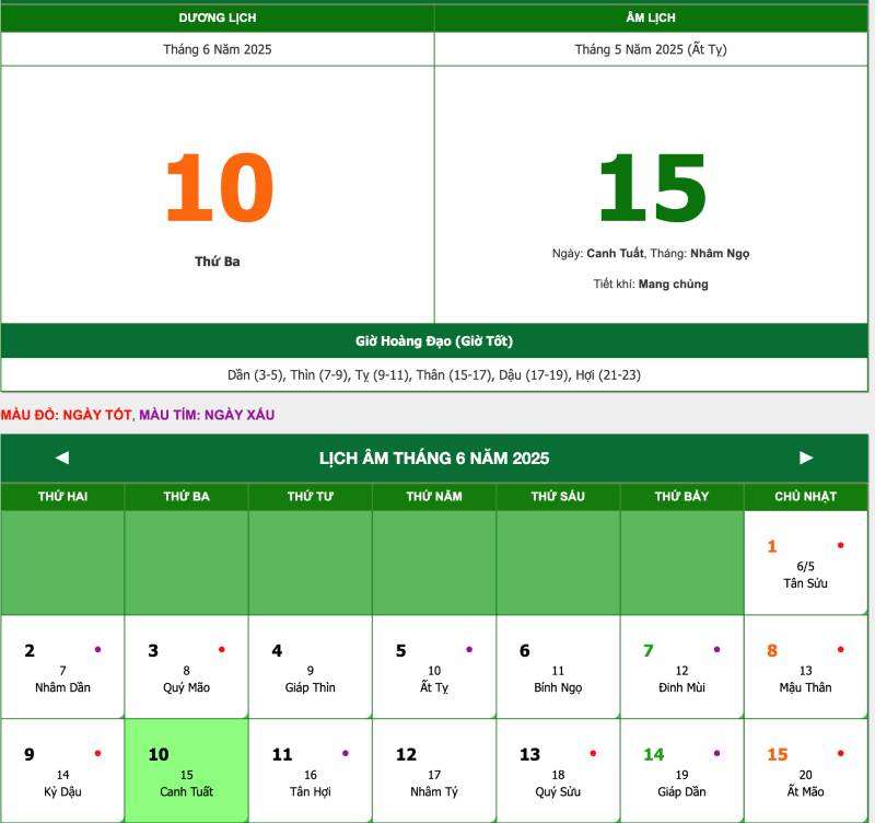 Giờ đánh đề theo lịch âm theo phong thủy